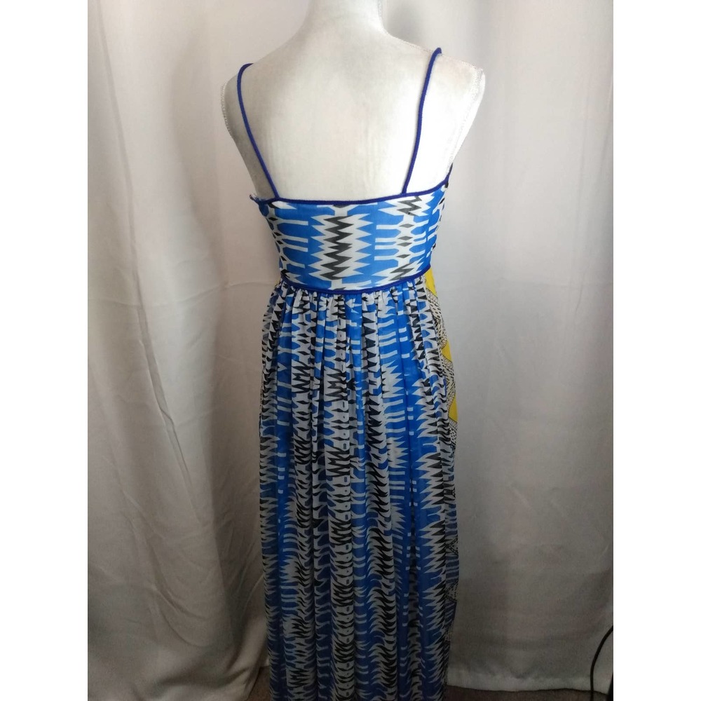 Christina blue geometric print spaghetti strap maxi dress - Picture 4 of 6